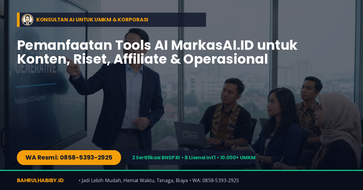 Peran Konsultan AI untuk Bisnis, UMKM, Korporasi & Kreator: Cara Kerja Lebih Mudah, Hemat Waktu, Tenaga, Biaya Bersama MarkasAI.ID