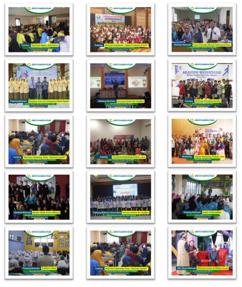 Kolase 15 Dokumentasi Pelatihan, Seminar & Workshop Bahrul Habiby